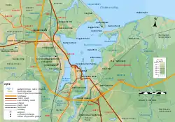 Topografische Karte von Bathurst und seiner Umgebung