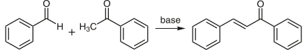 Darstellung von Chalkon durch basisch katalysierte Aldolkondensation von Benzaldehyd und Acetophenon