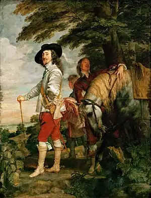 Karl I. auf der Jagd (um 1635), 272 × 212 cm, Louvre, Paris