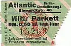 Eintrittskarte Kino Atlantic Anfang 1940er Jahre