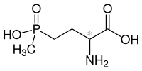 Chemische Strukturformel von Glufosinat (Stereozentrum mit * markiert)