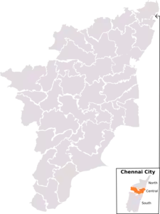 Lage des Wahlkreises in Tamil Nadu