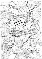 Schematische Darstellung der Schlacht bei Chotusitz