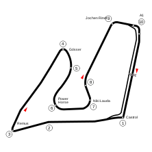 1996–2004 Streckenführung als A1-Ring