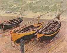 Claude Monet, Bateaux sur la plage à Étretat, 1885, Fondation Bemberg, Toulouse