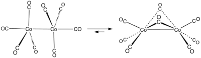 Gleichgewicht zwischen den beiden Strukturen des Dicobaltoctacarbonyls