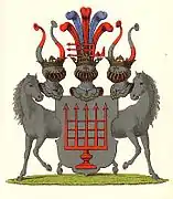 Wappen der Grafen von Levetzow in Danmarks Adels Aarbog 1890