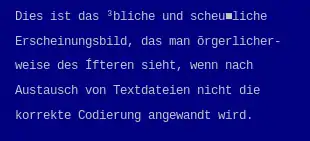 Text bei dem Umlaute und das Eszett falsch (als Sonderzeichen) dargestellt werden