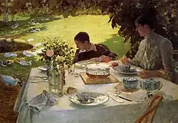 Giuseppe De Nittis: Colazione in giardino (1883)