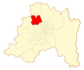 Lage der Gemeinde in der Metropolregion Santiago