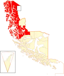 Lage der Kommune in der Magallanes Region