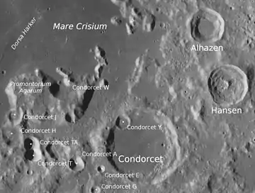 Hansen (oben rechts) und Umgebung (LROC-WAC)