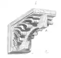 Vorbild zum Hobelspan-Kragstein aus Holz. Grafik Viollet-le-Duc 19. Jh.