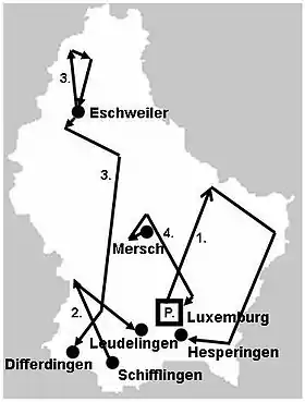 Karte Luxemburg-Rundfahrt 2012