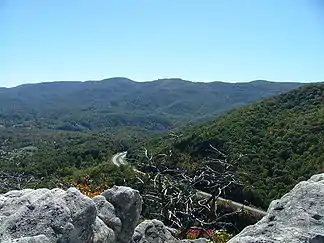 Blick vom Cross Mountain in Tennessee