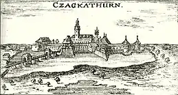 Die Burg um 1640 (zur Zeit des Grafen Nikolaus Zrinski)