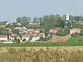 Blick auf Csikóstőttős mit der evangelischen Kirche