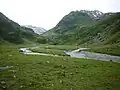 Curciusa Bassa gegen Süden, im Hintergrund links gegen die Curciusa Alta, rechts Val Rossa