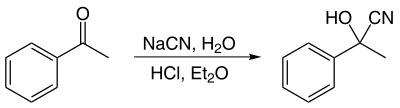 Gewinnung von einem Cyanhydrin aus Acetophenon