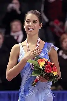 Alissa Czisny nach ihrem Sieg bei Skate Canada 2010