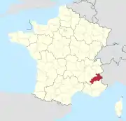 Lage des Departements Hautes-Alpes in Frankreich