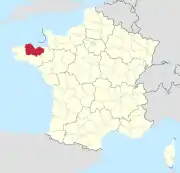 Lage des Departements Côtes-d’Armor in Frankreich