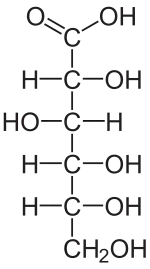 Strukturformel von Gluconsäure