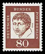 Briefmarke der Deutschen Bundespost Berlin (1961) aus der Serie Bedeutende Deutsche