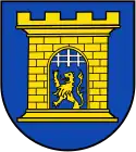 mit gezogenem silbernem Gitter und goldenem Löwen im Wappen von Dillenburg