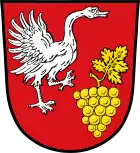 Rödelsee, „In Rot eine goldene Traube mit goldenem Weinblatt“