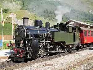 DFB 704 im Bahnhof Realp DFB (August 2021)