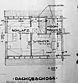 Doppelhaus, Volkswohnungen, Grundriss des DG