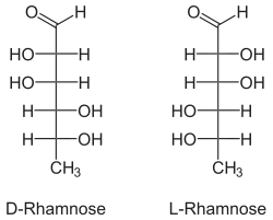 Strukturformel von Rhamnose