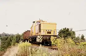 106 130 auf den Gleisen der Industriebahn PX aus Richtung Hafen in Richtung Bahnhof Plagwitz