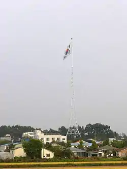 Der Flaggenmast von Daeseong-dong