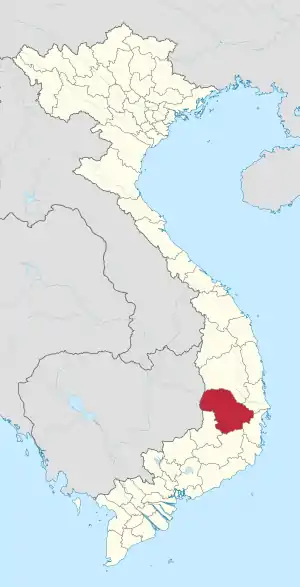 Karte von Vietnam mit der Provinz Tỉnh Đắk Lắk hervorgehoben