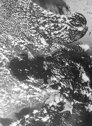 Satellitenbild der Bucht, 27. Juli 1980