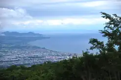 Blick vom Usu auf die Stadt Date und die Bucht