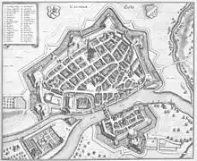 Stadtplan Kassels von Matthäus Merian, 1648