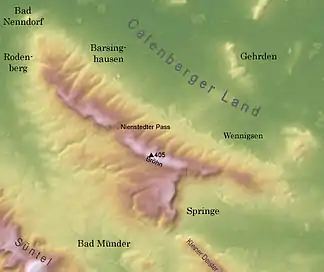 Der Deister mit Calenberger Land, Süntel und Kleinem Deistersowie umliegenden Städten und Gemeinden