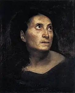 Kopf einer alten Frau, Eugène Delacroix, 1824.