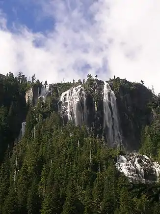 Die Della Falls vom Plateau aus gesehen