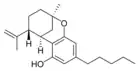 Strukturformel Δ7-Trans-isotetrahydrocannabinol.