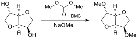 Synthese von 2,5-Dimethylisosorbid mit Dimethylcarbonat