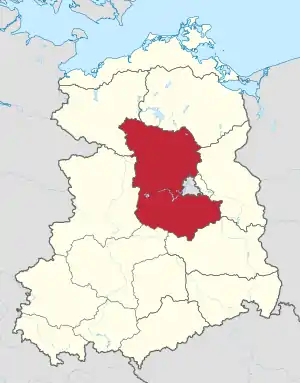 Lage des Bezirks Potsdam in  der DDR