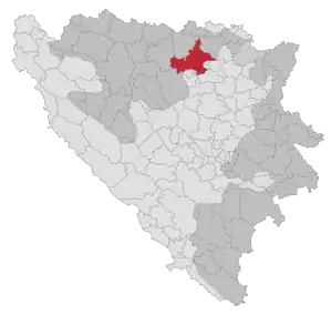 Lage der Gemeinde Doboj in Bosnien und Herzegowina (anklickbare Karte)