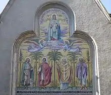 Fassadenmosaik an der Innsbrucker Dreiheiligenkirche, 1900