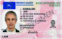 Driving licence Poland 2013 recto