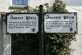 Joure, Schild auf dem Jourer Platz in Drolshagen