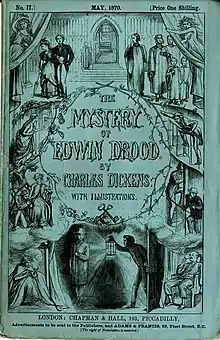 The Mystery of Edwin Drood, Deckblatt der 6. Folge des 1870 erschienenen Fortsetzungsromans